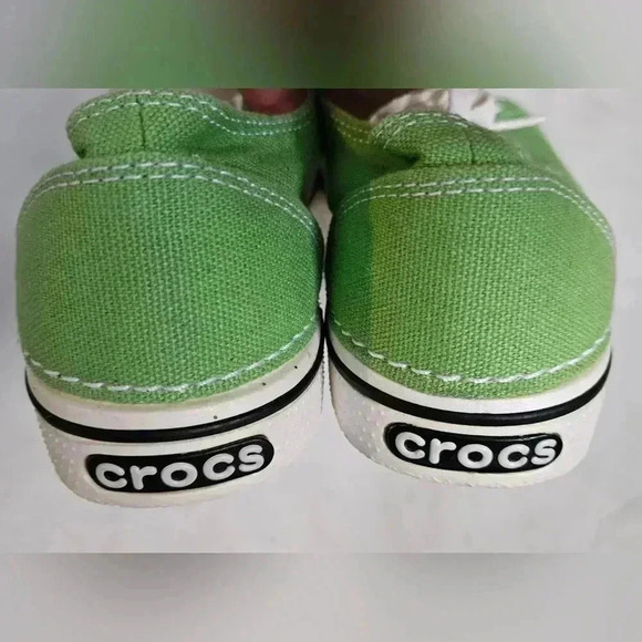 Crocs Hover Lace Up Canvas Athletic Tennis Sneaker Shoes Green Womens 7 US M - Picture 5 of 9